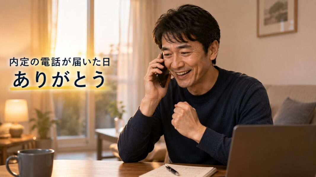 内定の連絡。ありがとう
